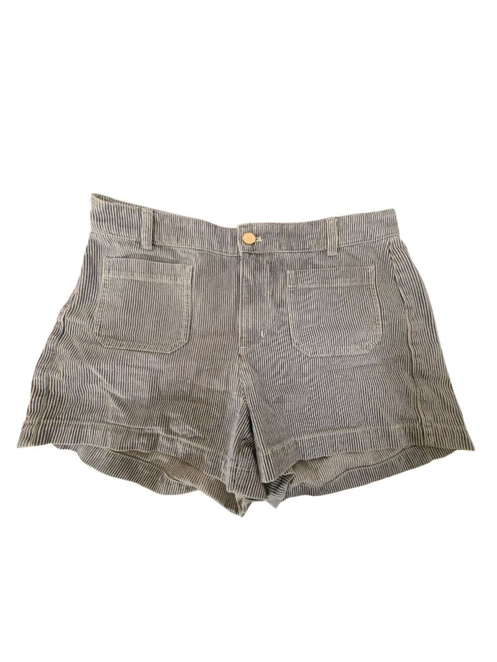 J. Crew Womens Striped Cotton High-Waisted Shorts In Blue/White Size 6